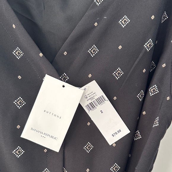 NWT Banana Republic Black Midi Dress with Diamond Pattern - Picture 2 of 4